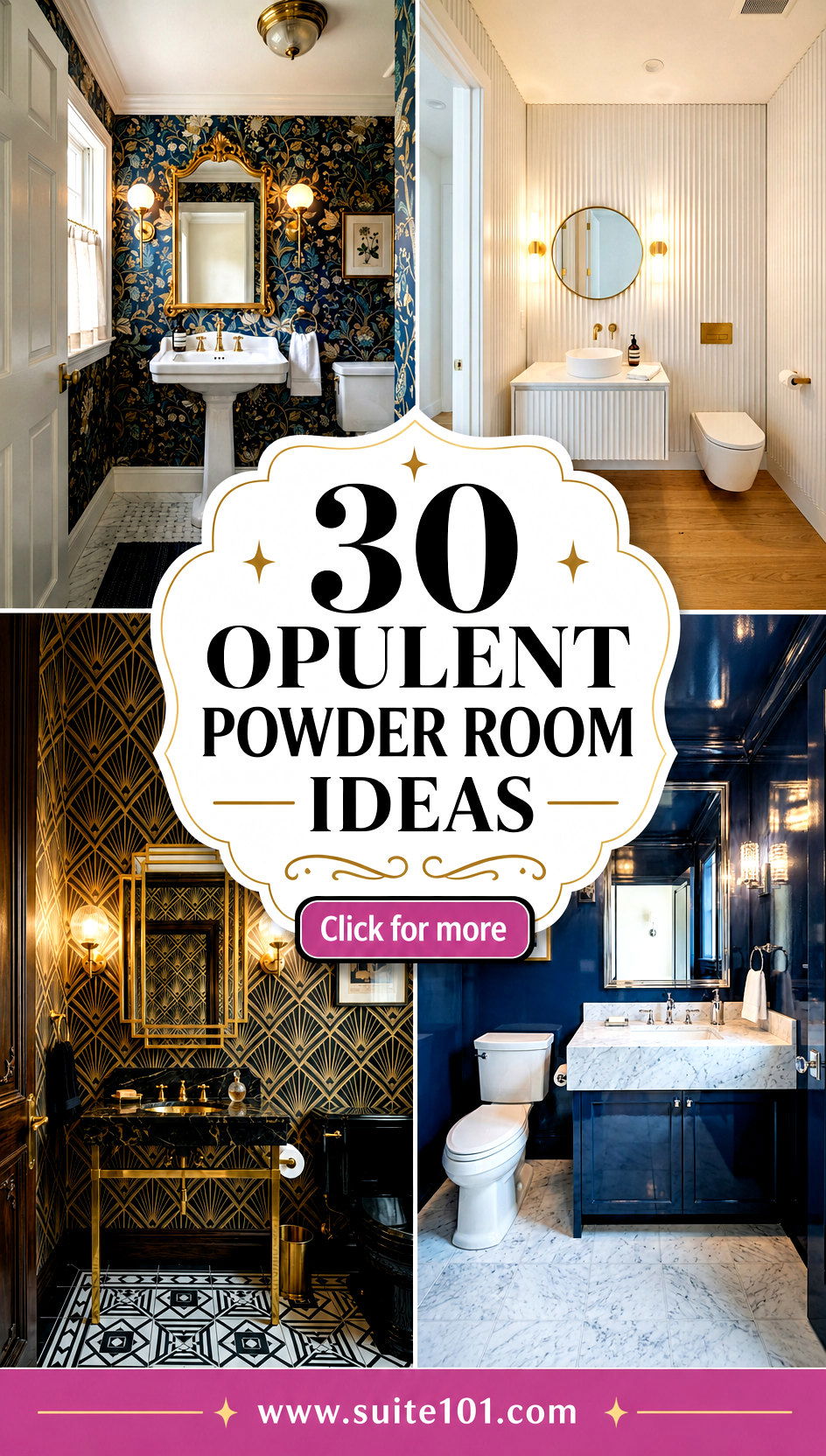 30 Opulent Powder Room Ideas to Create a Statement Bathroom - 30 Opulent Powder Room Ideas to Create a Statement Bathroom