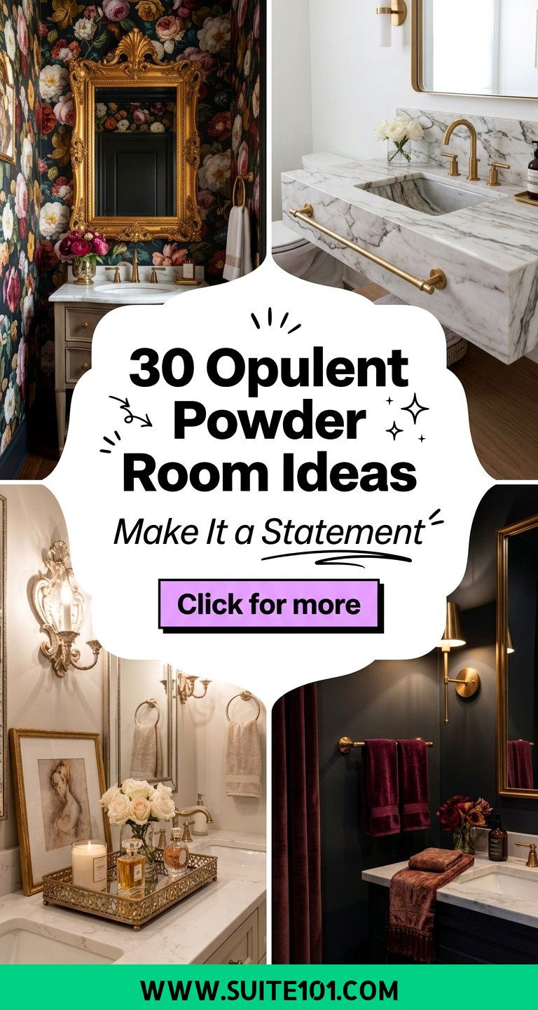 30 Opulent Powder Room Ideas to Create a Statement Bathroom - 30 Opulent Powder Room Ideas to Create a Statement Bathroom