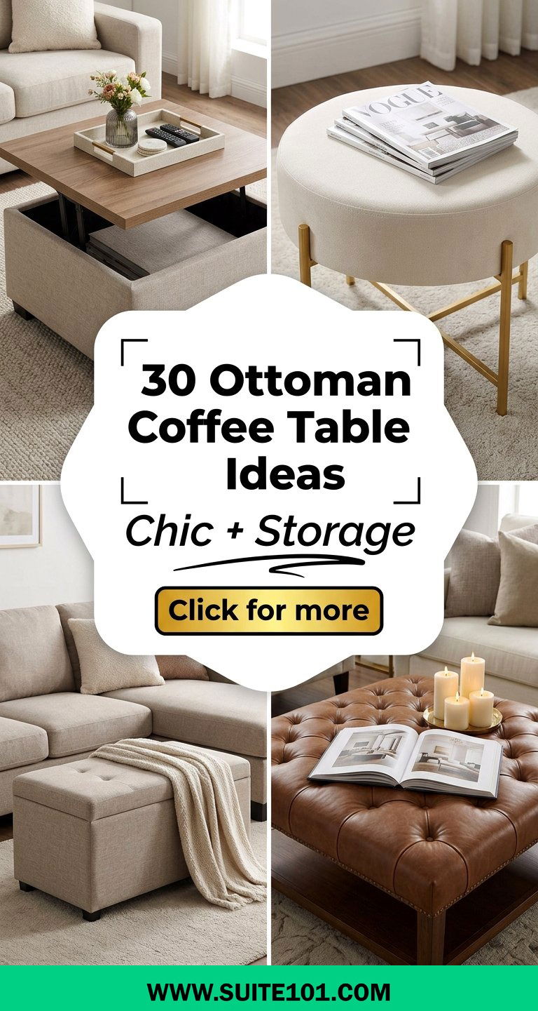 30 Ottoman Coffee Table Ideas for Chic Seating and Storage - 30 Ottoman Coffee Table Ideas for Chic Seating and Storage