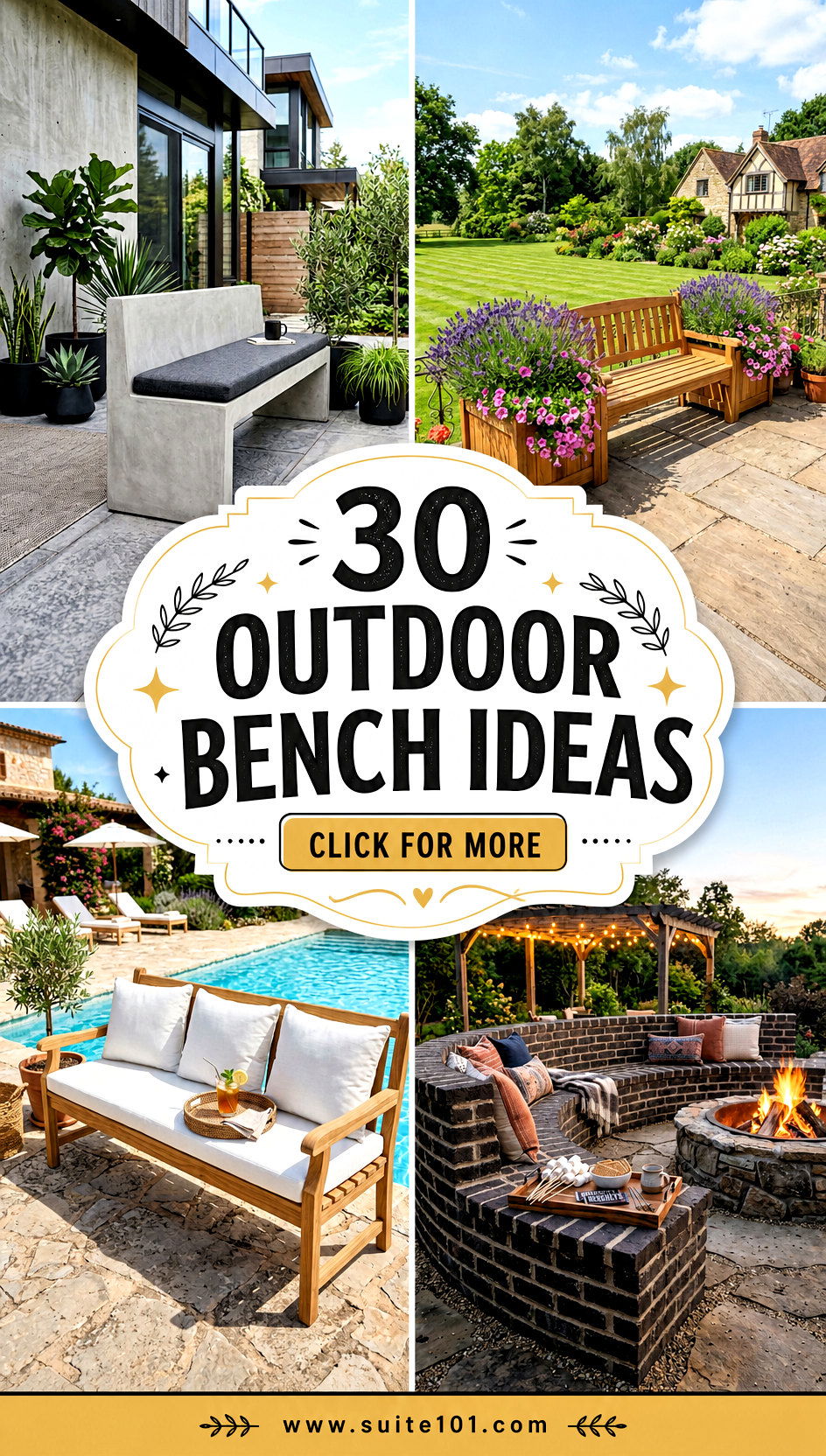 30 Outdoor Bench Ideas for Relaxing Seating in Any Backyard - 30 Outdoor Bench Ideas for Relaxing Seating in Any Backyard