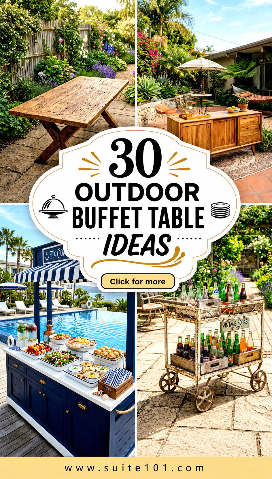 30 Outdoor Buffet Table Ideas for Easy Entertaining All Summer - 30 Outdoor Buffet Table Ideas for Easy Entertaining All Summer