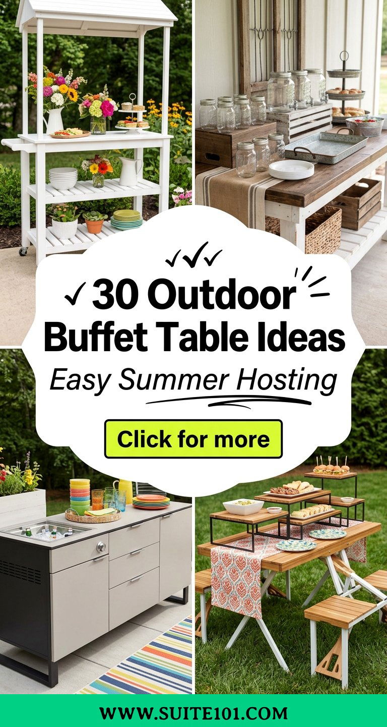 30 Outdoor Buffet Table Ideas for Easy Entertaining All Summer - 30 Outdoor Buffet Table Ideas for Easy Entertaining All Summer