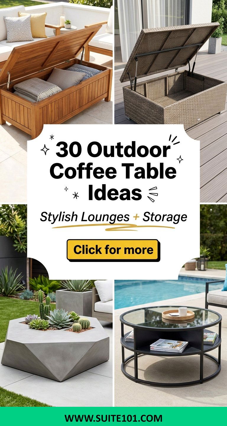 30 Outdoor Coffee Table Ideas for Stylish Lounges and Storage - 30 Outdoor Coffee Table Ideas for Stylish Lounges and Storage