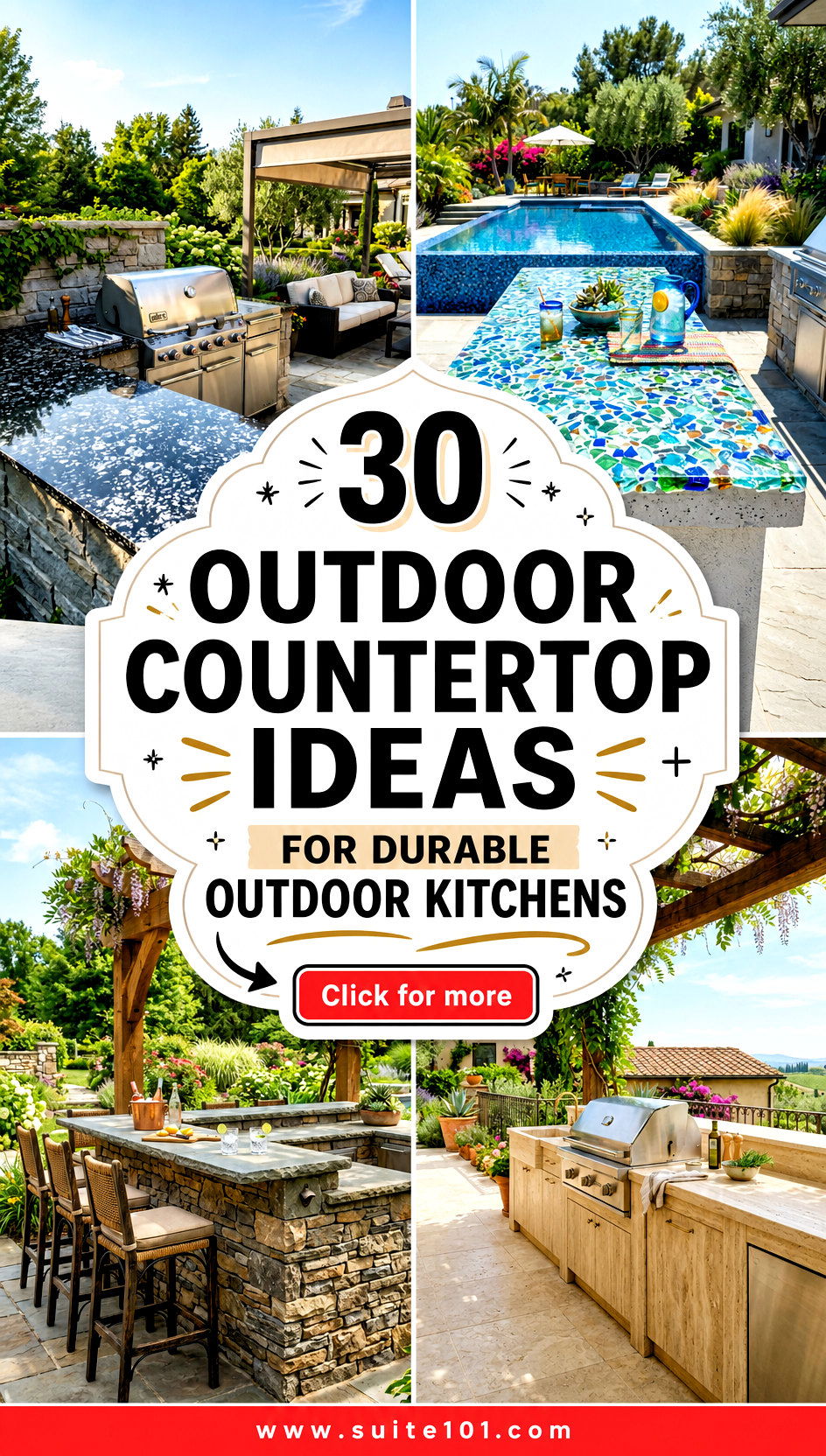 30 Outdoor Countertop Ideas for Durable Outdoor Kitchens - 30 Outdoor Countertop Ideas for Durable Outdoor Kitchens