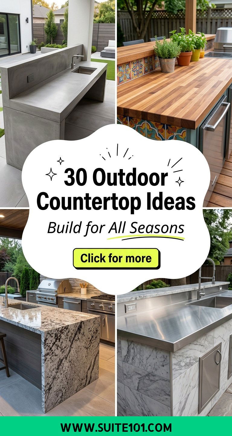 30 Outdoor Countertop Ideas for Durable Outdoor Kitchens - 30 Outdoor Countertop Ideas for Durable Outdoor Kitchens