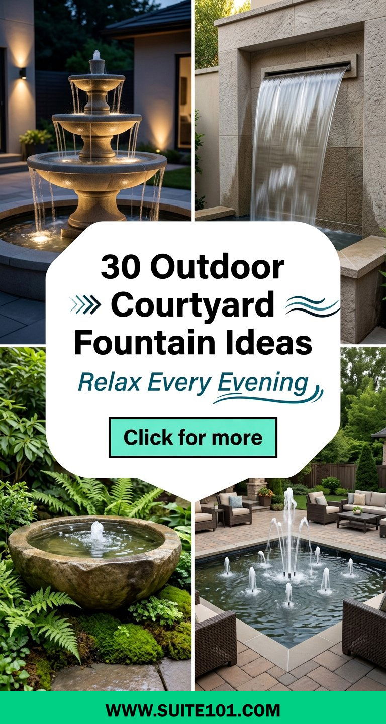 30 Outdoor Courtyard Fountain Ideas to Add Calm Sound and Beauty - 30 Outdoor Courtyard Fountain Ideas to Add Calm, Sound, and Beauty