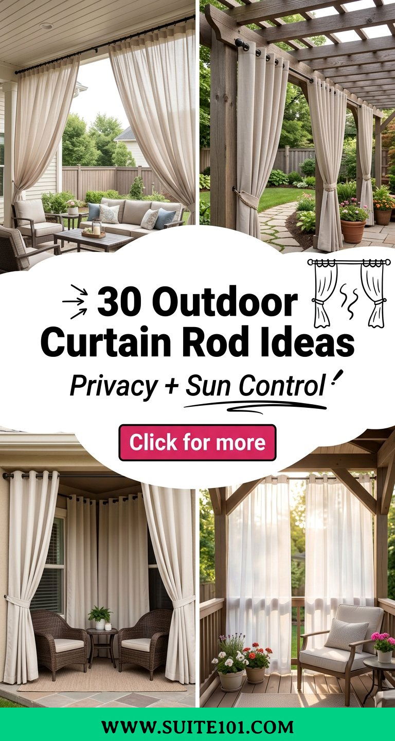 30 Outdoor Curtain Rod Ideas for Stylish Privacy and Sun Control - 30 Outdoor Curtain Rod Ideas for Stylish Privacy and Sun Control