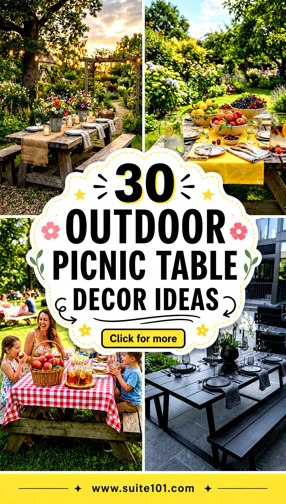 30 Outdoor Picnic Table Decor Ideas to Make Meals Feel Special - 30 Outdoor Picnic Table Decor Ideas to Make Meals Feel Special