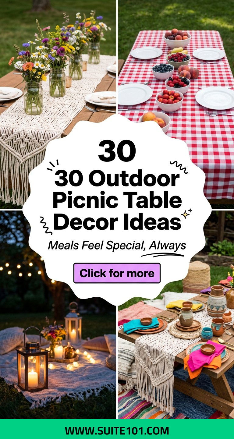 30 Outdoor Picnic Table Decor Ideas to Make Meals Feel Special - 30 Outdoor Picnic Table Decor Ideas to Make Meals Feel Special