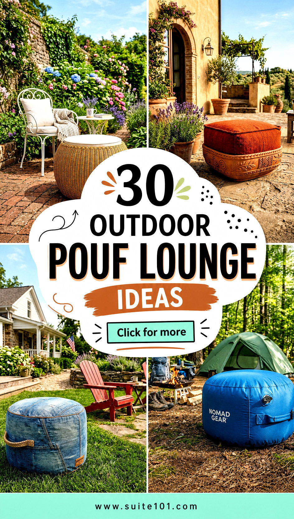 30 Outdoor Pouf Lounge Ideas for a Cozy Stylish Seating Setup - 30 Outdoor Pouf Lounge Ideas for a Cozy, Stylish Seating Setup