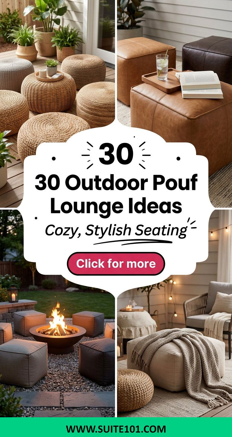 30 Outdoor Pouf Lounge Ideas for a Cozy Stylish Seating Setup - 30 Outdoor Pouf Lounge Ideas for a Cozy, Stylish Seating Setup