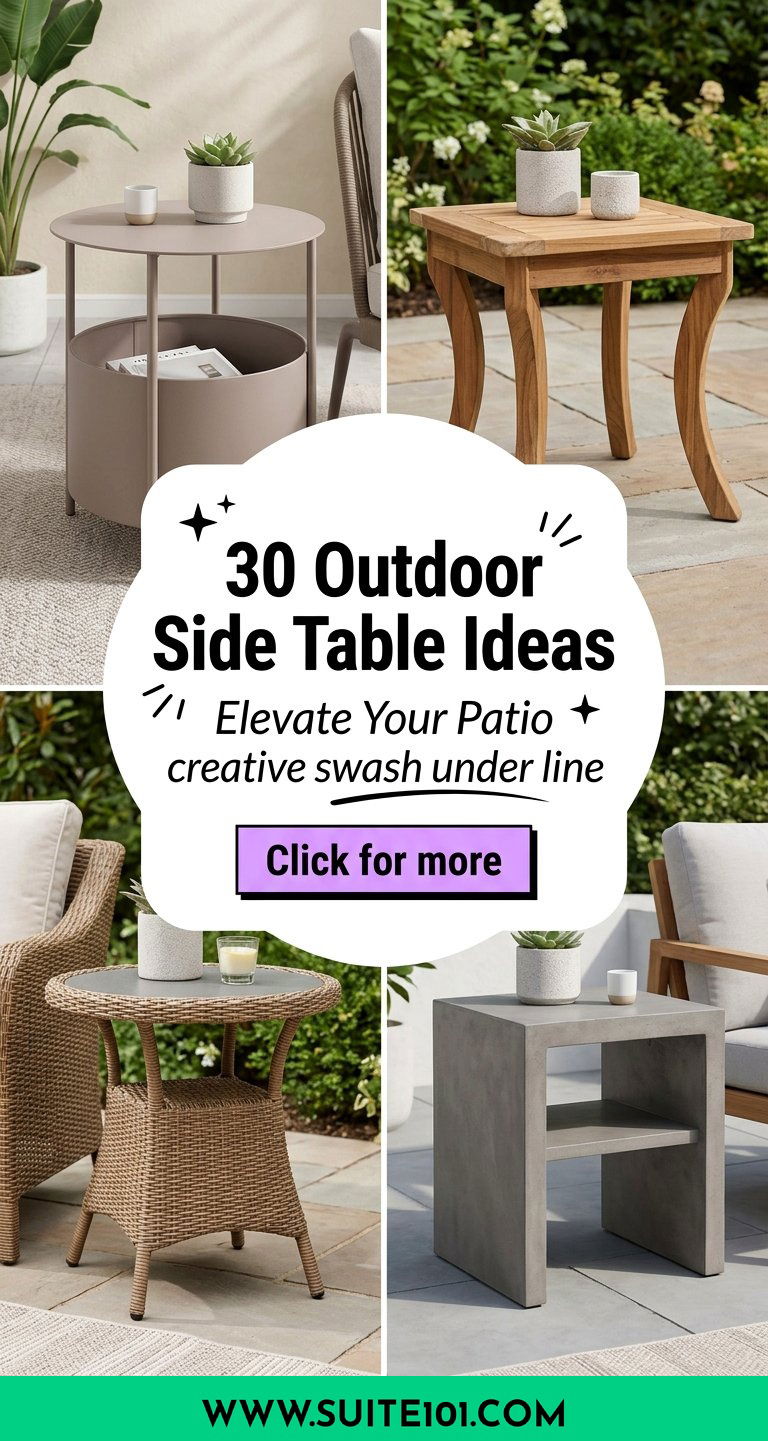 30 Outdoor Side Table Ideas to Elevate Your Patio Setup - 30 Outdoor Side Table Ideas to Elevate Your Patio Setup