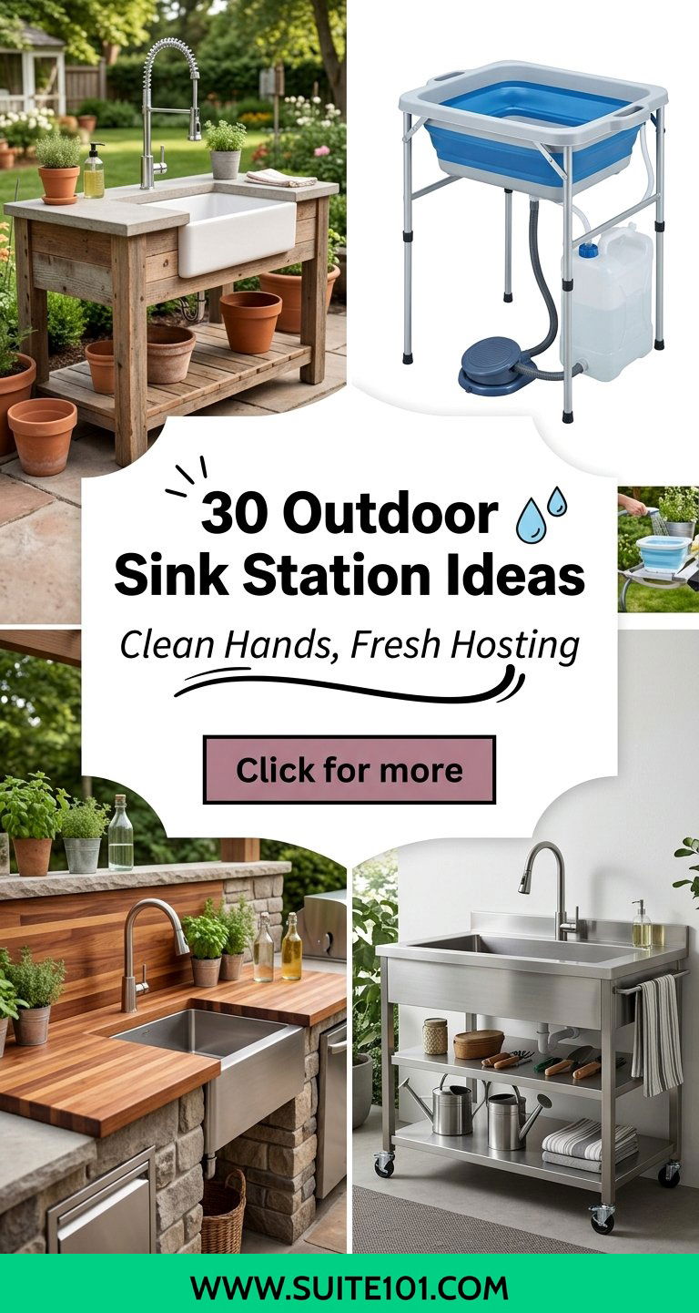 30 Outdoor Sink Station Ideas to Keep Camping and Hosting Clean - 30 Outdoor Sink Station Ideas to Keep Camping and Hosting Clean