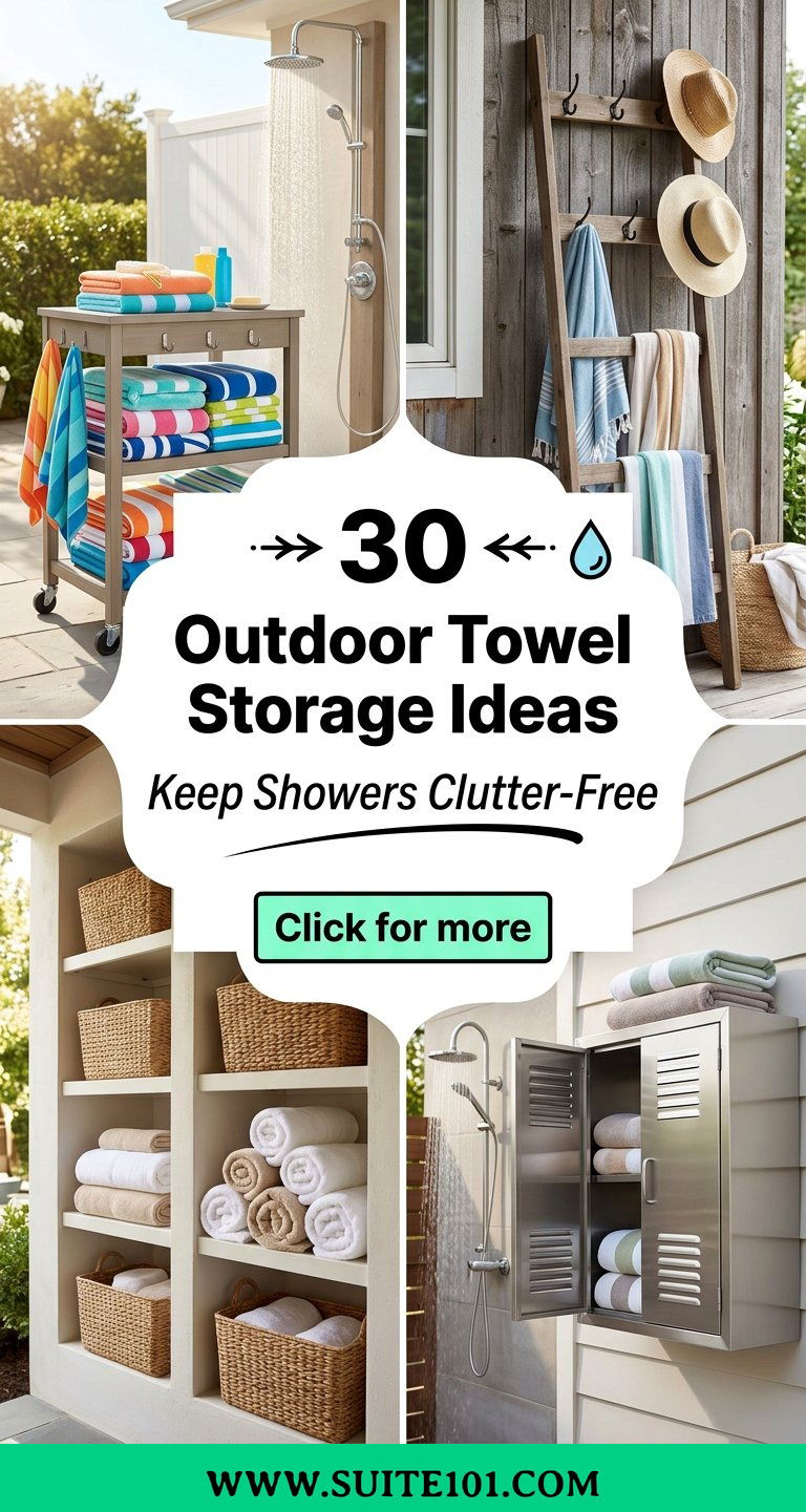 30 Outdoor Towel Storage Ideas to Keep Showers Clutter-Free - 30 Outdoor Towel Storage Ideas to Keep Showers Clutter-Free