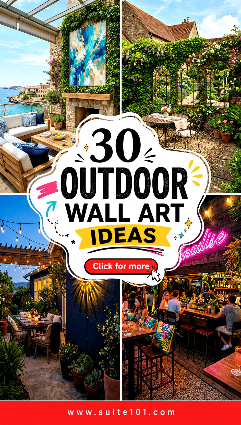 30 Outdoor Wall Art Ideas to Brighten Patios and Porches - 30 Outdoor Wall Art Ideas to Brighten Patios and Porches