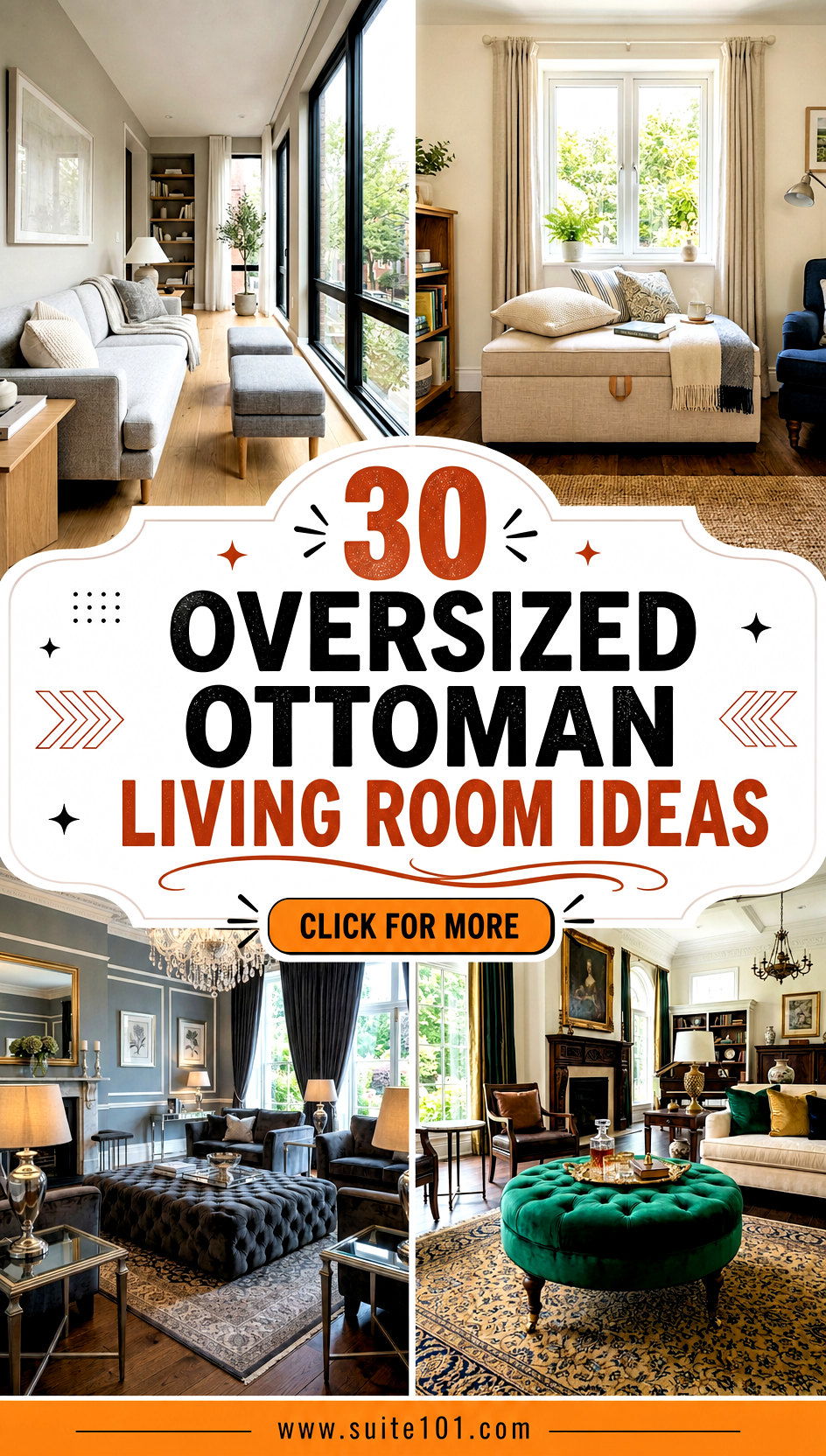 30 Oversized Ottoman Living Room Ideas for Bold Comfort and Style - 30 Oversized Ottoman Living Room Ideas for Bold Comfort and Style