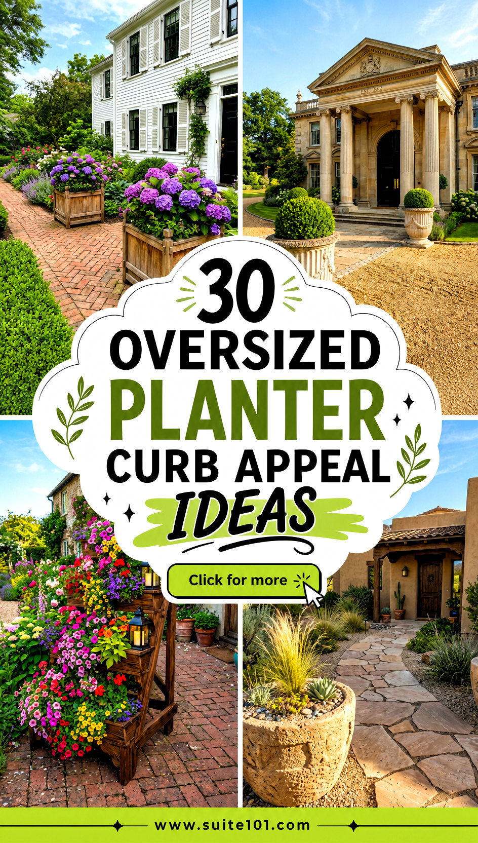 30 Oversized Planter Curb Appeal Ideas for Entryway Impact - 30 Oversized Planter Curb Appeal Ideas for Entryway Impact
