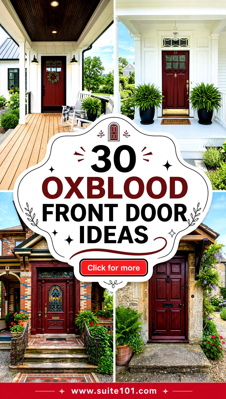 30 Oxblood Front Door Ideas for a Dramatic Welcome-Home Glow - 30 Oxblood Front Door Ideas for a Dramatic, Welcome-Home Glow