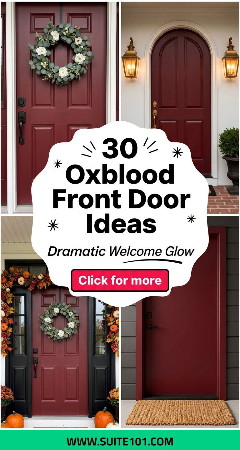 30 Oxblood Front Door Ideas for a Dramatic Welcome-Home Glow - 30 Oxblood Front Door Ideas for a Dramatic, Welcome-Home Glow