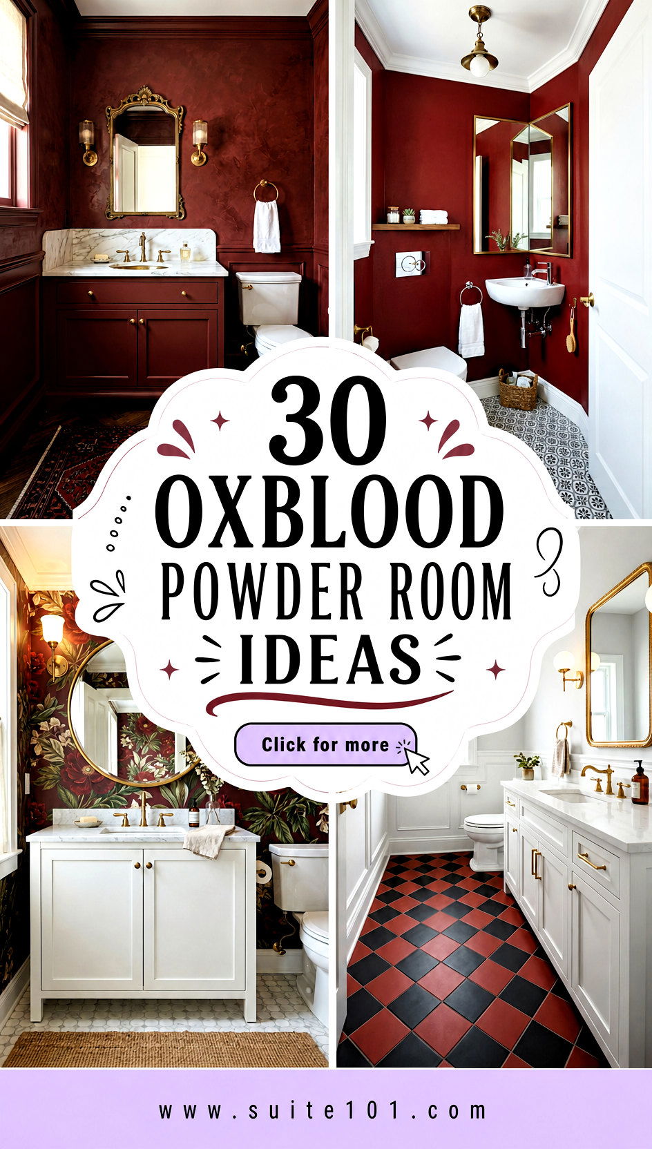 30 Oxblood Powder Room Ideas for Bold Elegant Spa Vibes - 30 Oxblood Powder Room Ideas for Bold, Elegant Spa Vibes