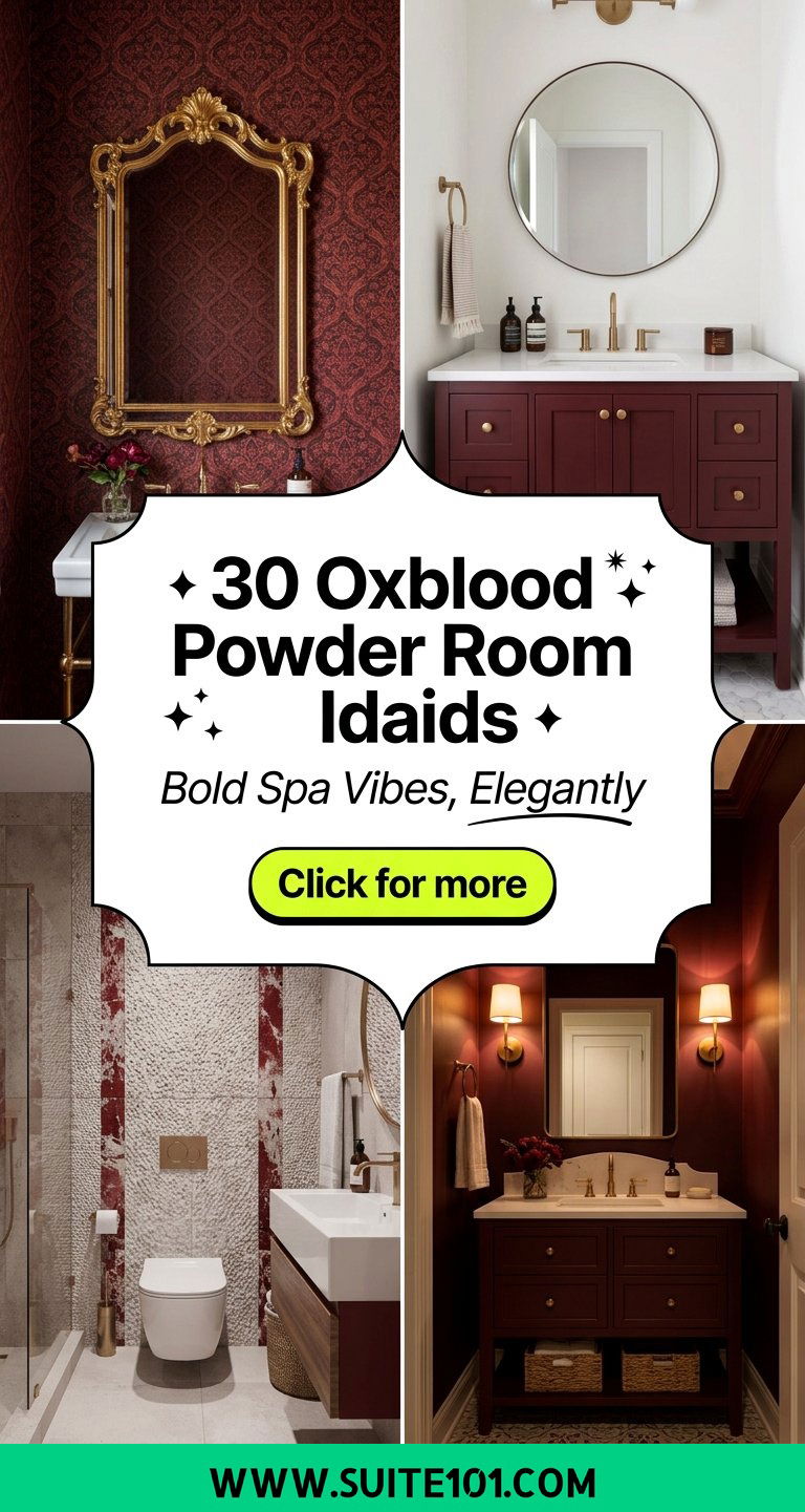 30 Oxblood Powder Room Ideas for Bold Elegant Spa Vibes - 30 Oxblood Powder Room Ideas for Bold, Elegant Spa Vibes