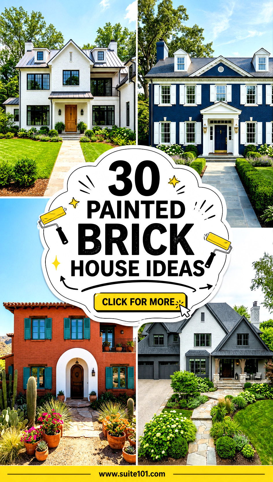 30 Painted Brick House Ideas to Transform Curb Appeal Fast - 30 Painted Brick House Ideas to Transform Curb Appeal Fast