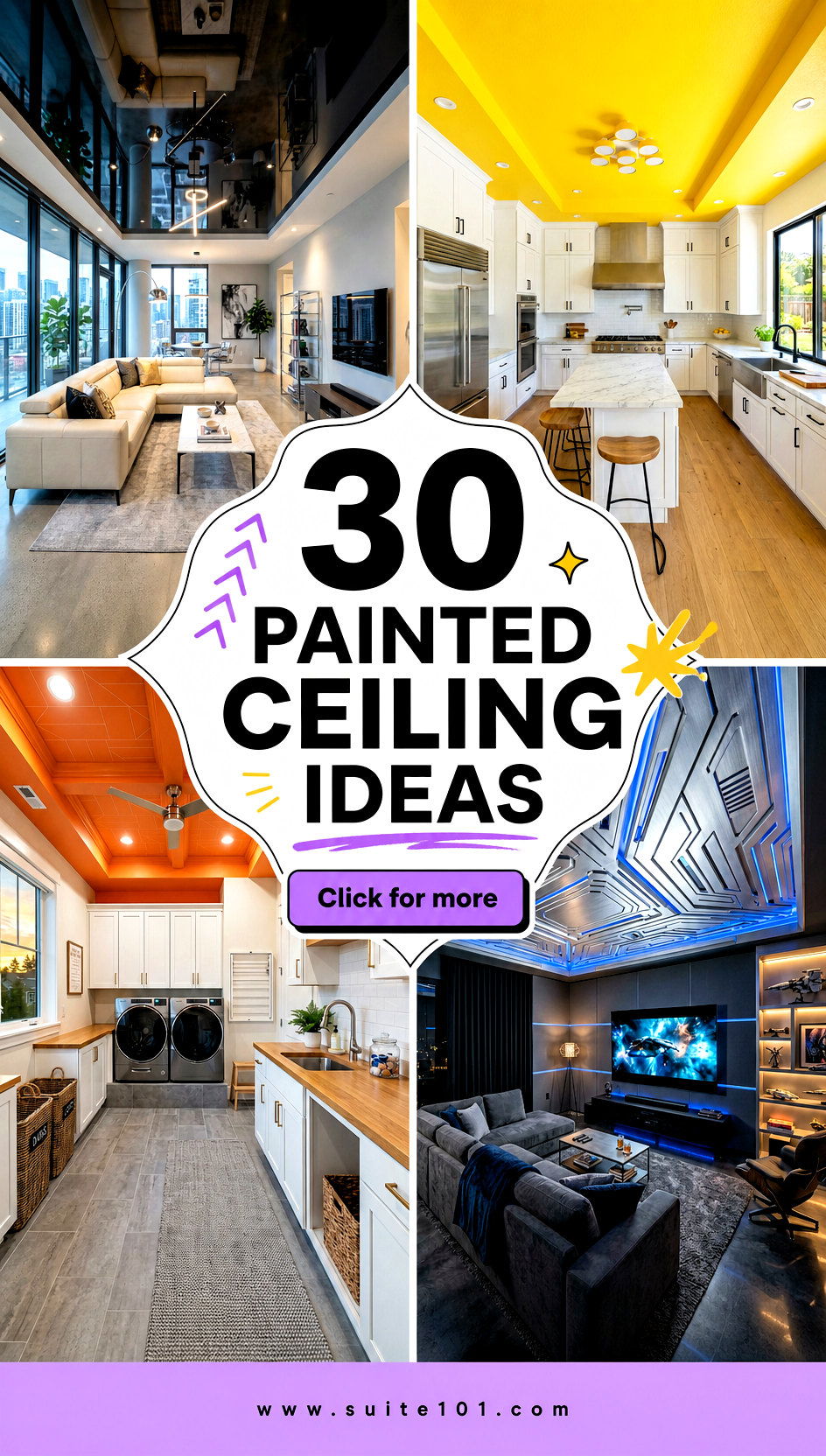 30 Painted Ceiling Ideas to Refresh Any Room Fast on a Budget - 30 Painted Ceiling Ideas to Refresh Any Room Fast on a Budget