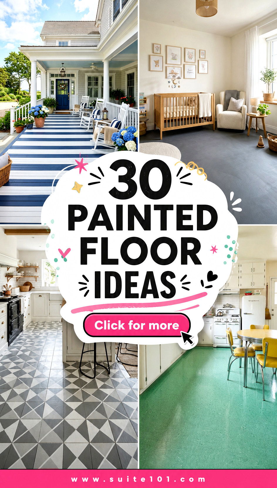 30 Painted Floor Ideas to Add Color and Character Today - 30 Painted Floor Ideas to Add Color and Character Today
