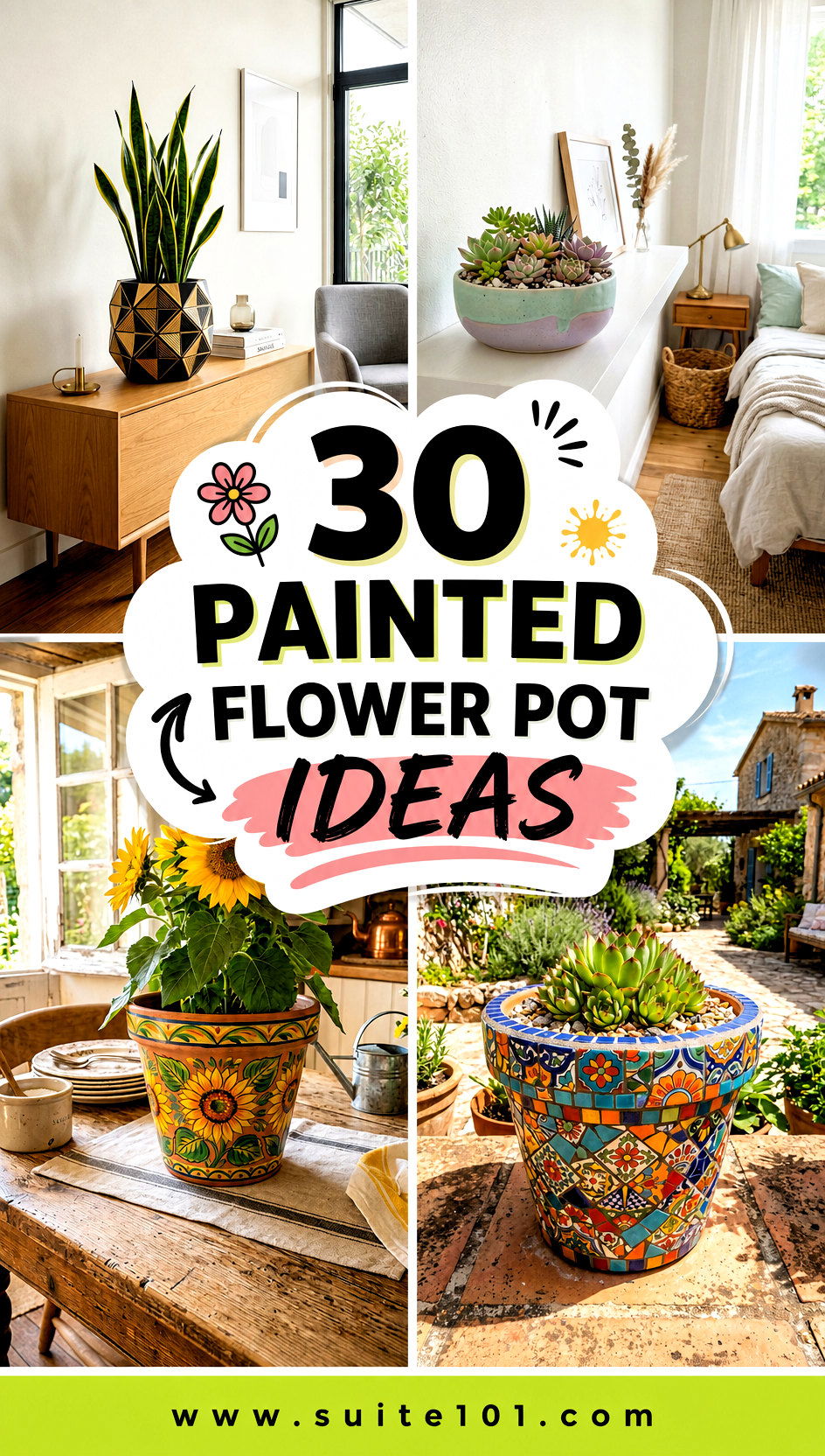 30 Painted Flower Pot Ideas for Bigger Blooms This Season - 30 Painted Flower Pot Ideas for Bigger Blooms This Season