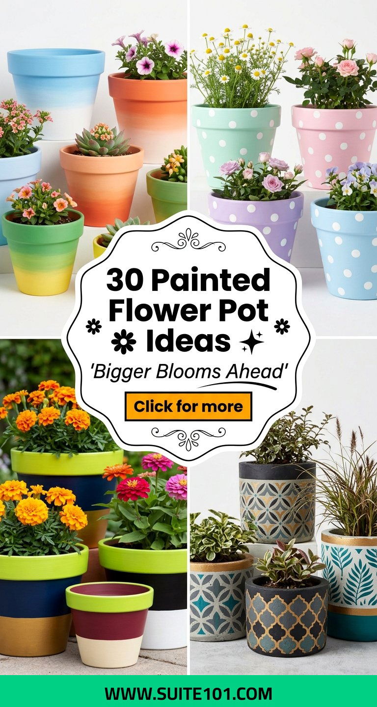30 Painted Flower Pot Ideas for Bigger Blooms This Season - 30 Painted Flower Pot Ideas for Bigger Blooms This Season
