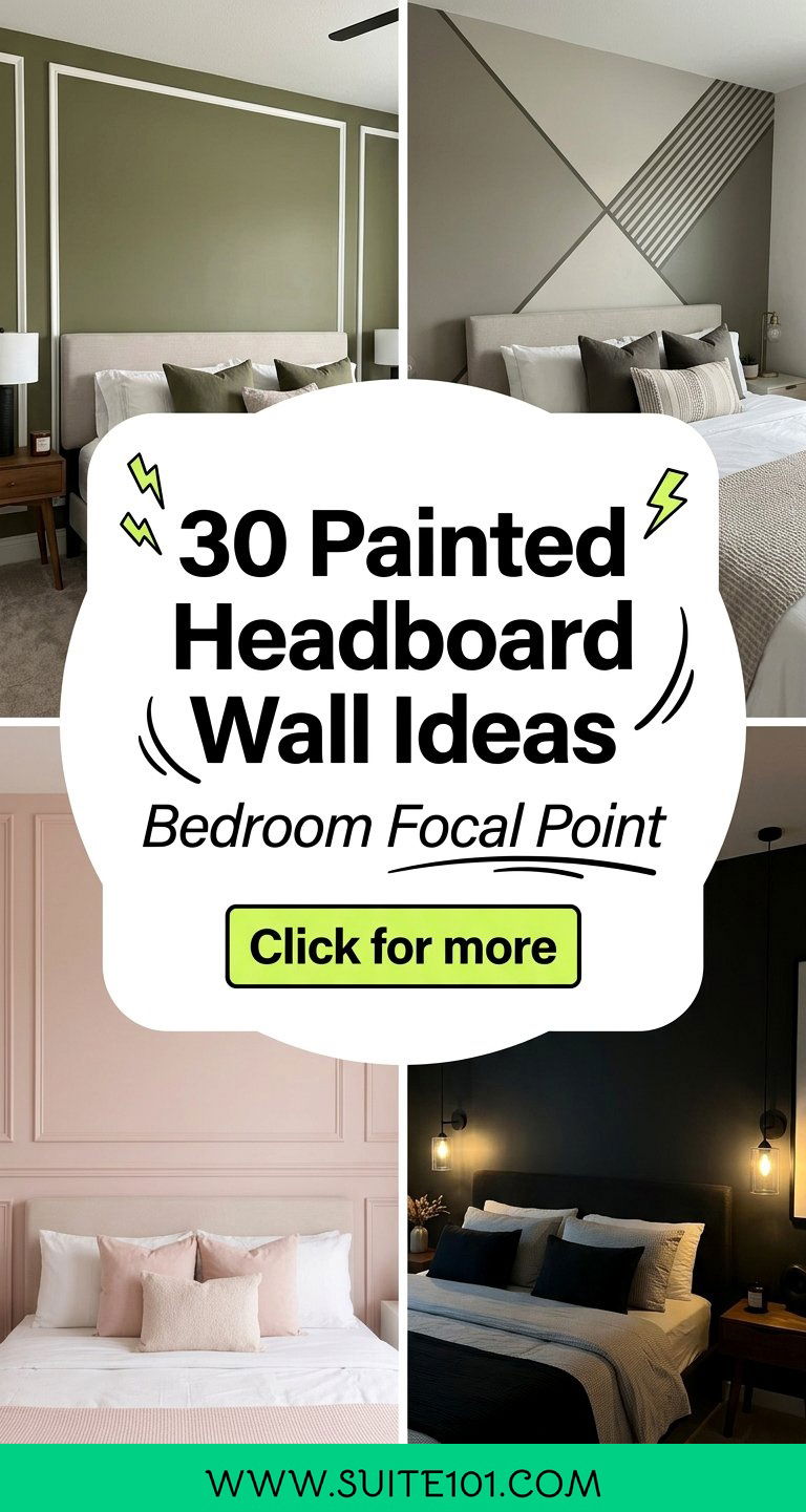 30 Painted Headboard Wall Ideas for a Bedroom Focal Point - 30 Painted Headboard Wall Ideas for a Bedroom Focal Point