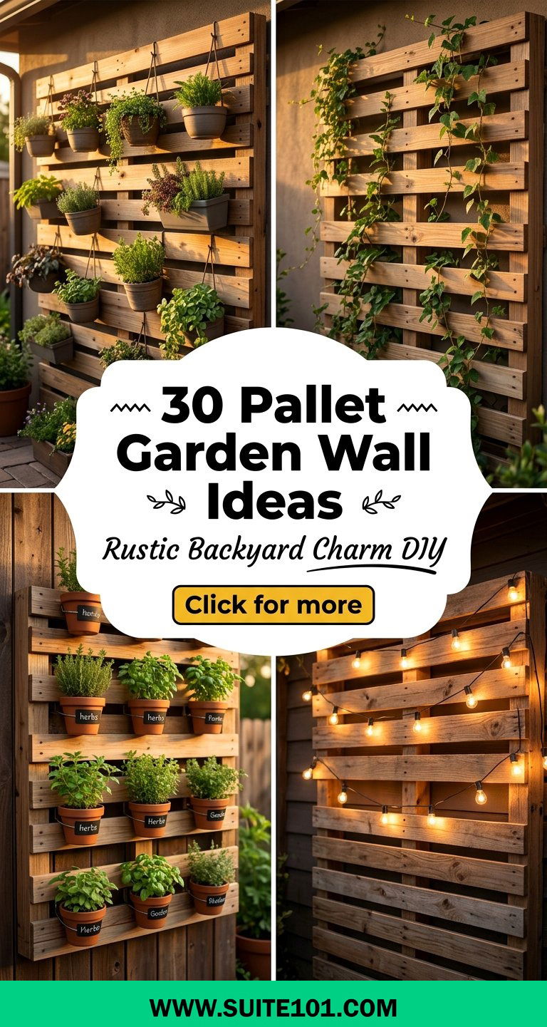 30 Pallet Garden Wall Ideas for Rustic Backyard Charm DIY - 30 Pallet Garden Wall Ideas for Rustic Backyard Charm DIY