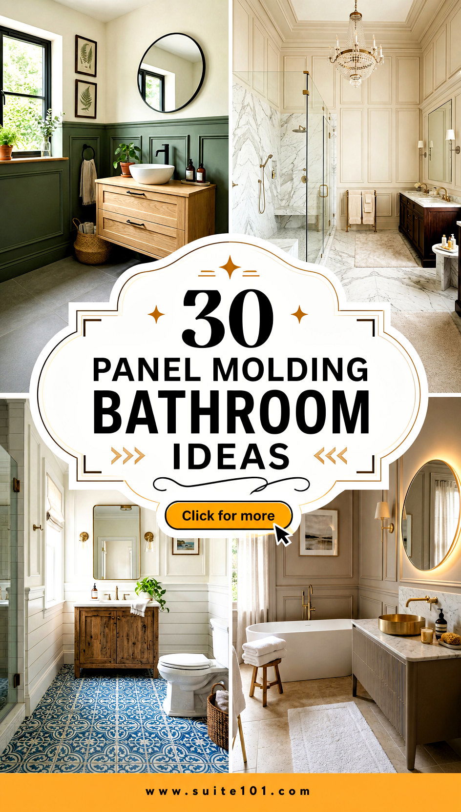 30 Panel Molding Bathroom Ideas for a Luxe Elevated Look - 30 Panel Molding Bathroom Ideas for a Luxe, Elevated Look
