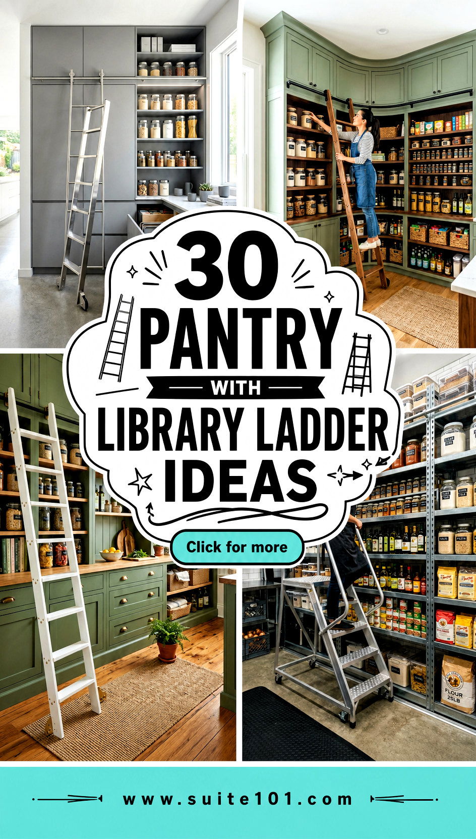 30 Pantry With Library Ladder Ideas for Maximum Storage Charm - 30 Pantry With Library Ladder Ideas for Maximum Storage Charm