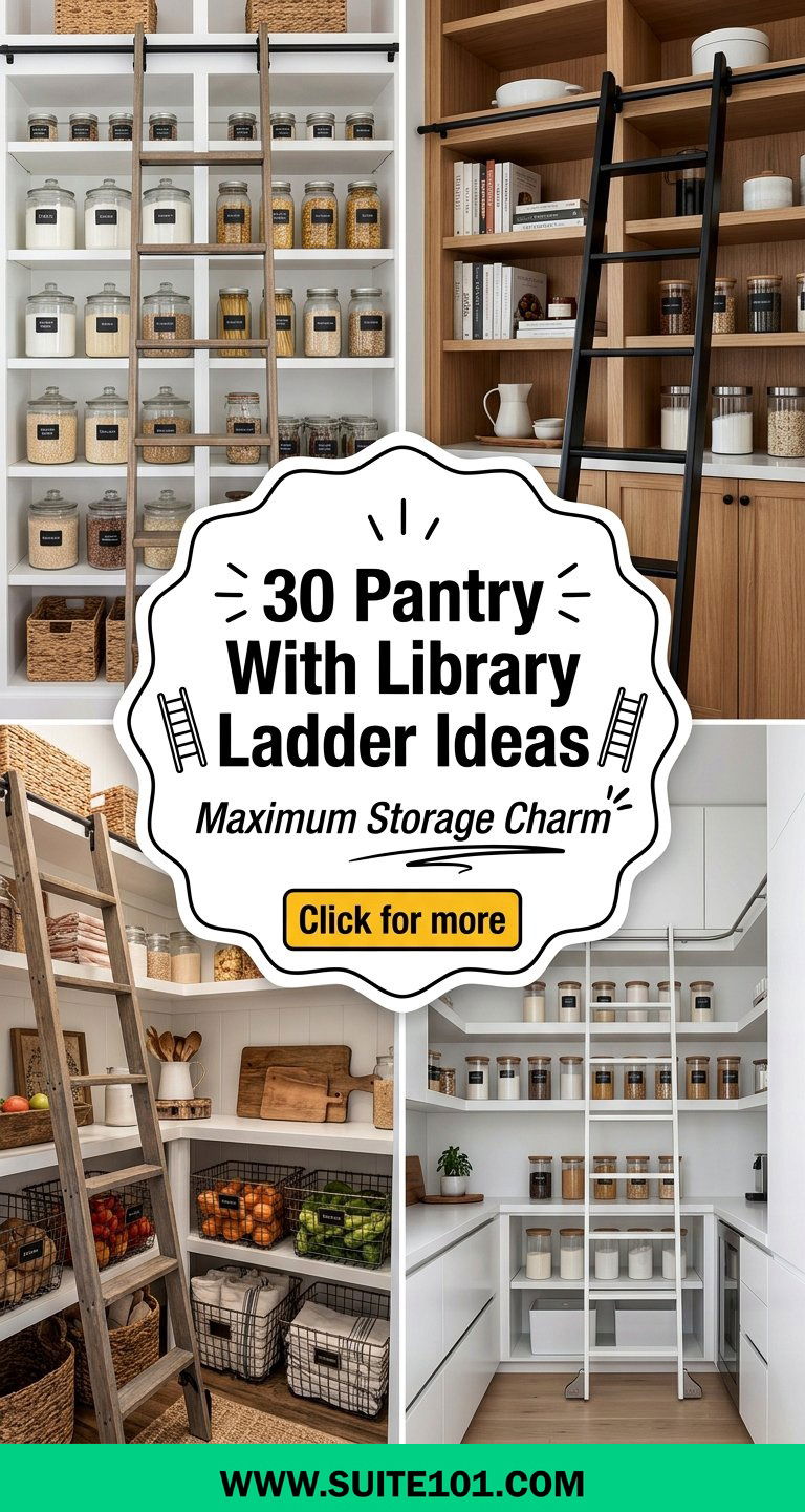 30 Pantry With Library Ladder Ideas for Maximum Storage Charm - 30 Pantry With Library Ladder Ideas for Maximum Storage Charm