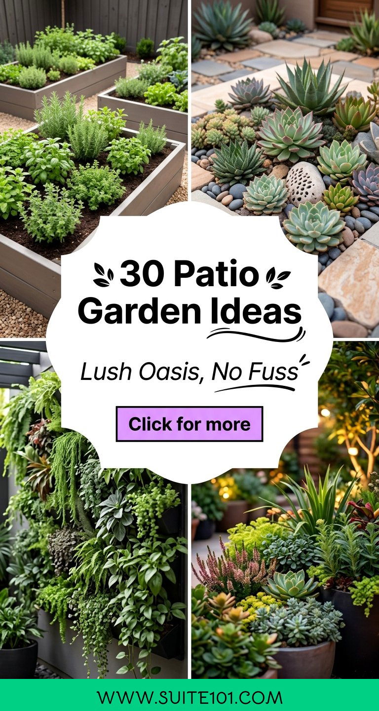 30 Patio Garden Ideas for a Lush Low-Maintenance Outdoor Oasis - 30 Patio Garden Ideas for a Lush, Low-Maintenance Outdoor Oasis