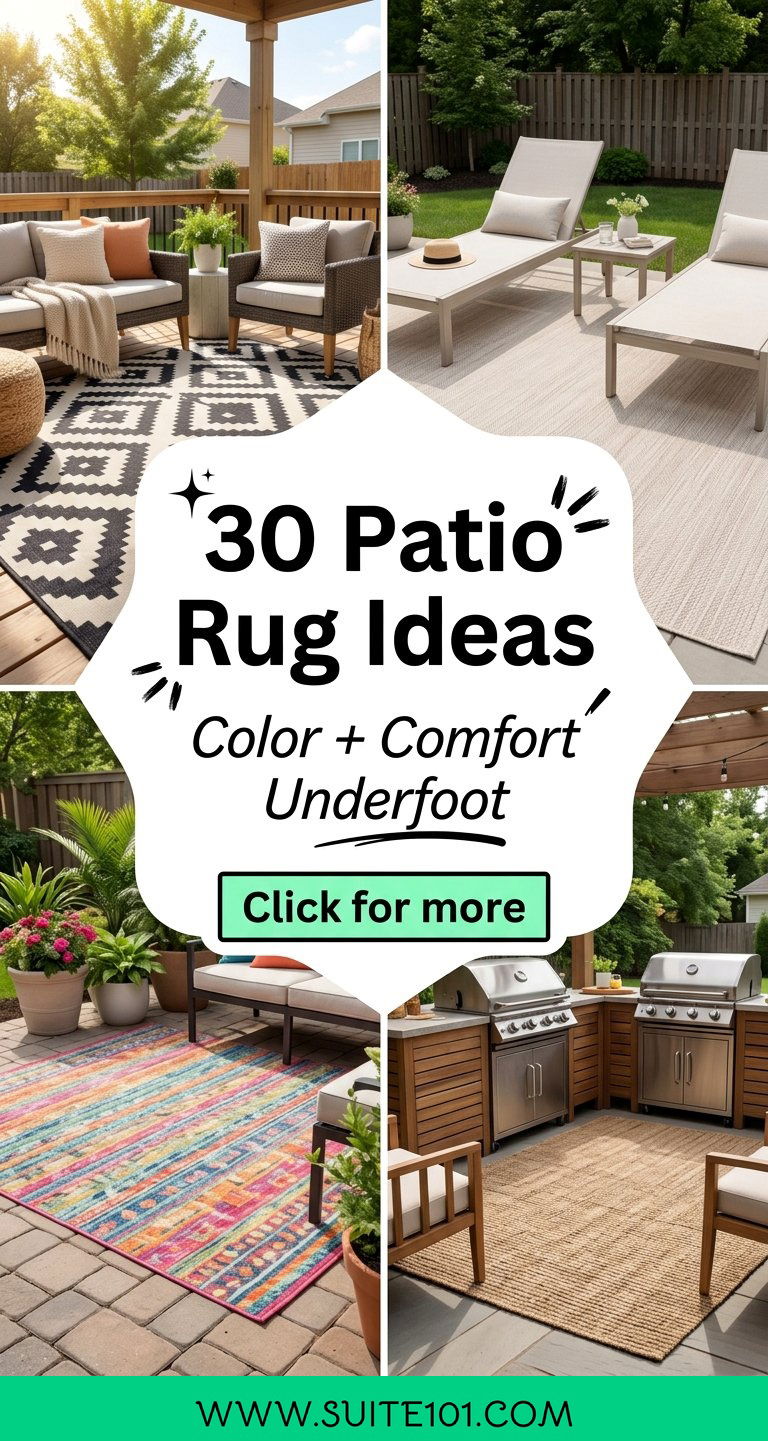 30 Patio Rug Ideas to Add Color and Comfort Underfoot Now - 30 Patio Rug Ideas to Add Color and Comfort Underfoot Now