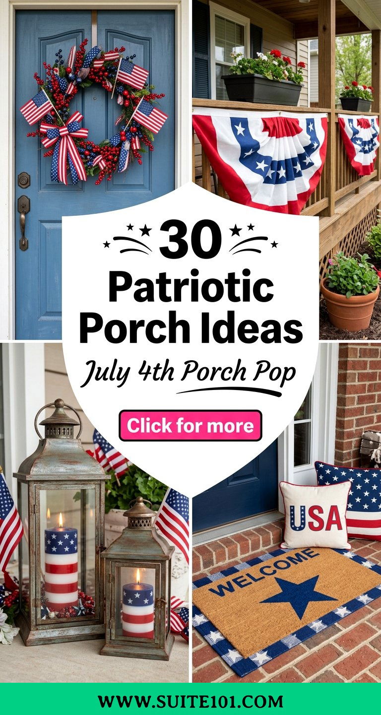 30 Patriotic Porch Ideas to Celebrate July 4 in Style Today - 30 Patriotic Porch Ideas to Celebrate July 4 in Style Today