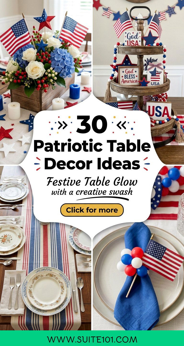 30 Patriotic Table Decor Ideas for Festive Holiday Gatherings - 30 Patriotic Table Decor Ideas for Festive Holiday Gatherings