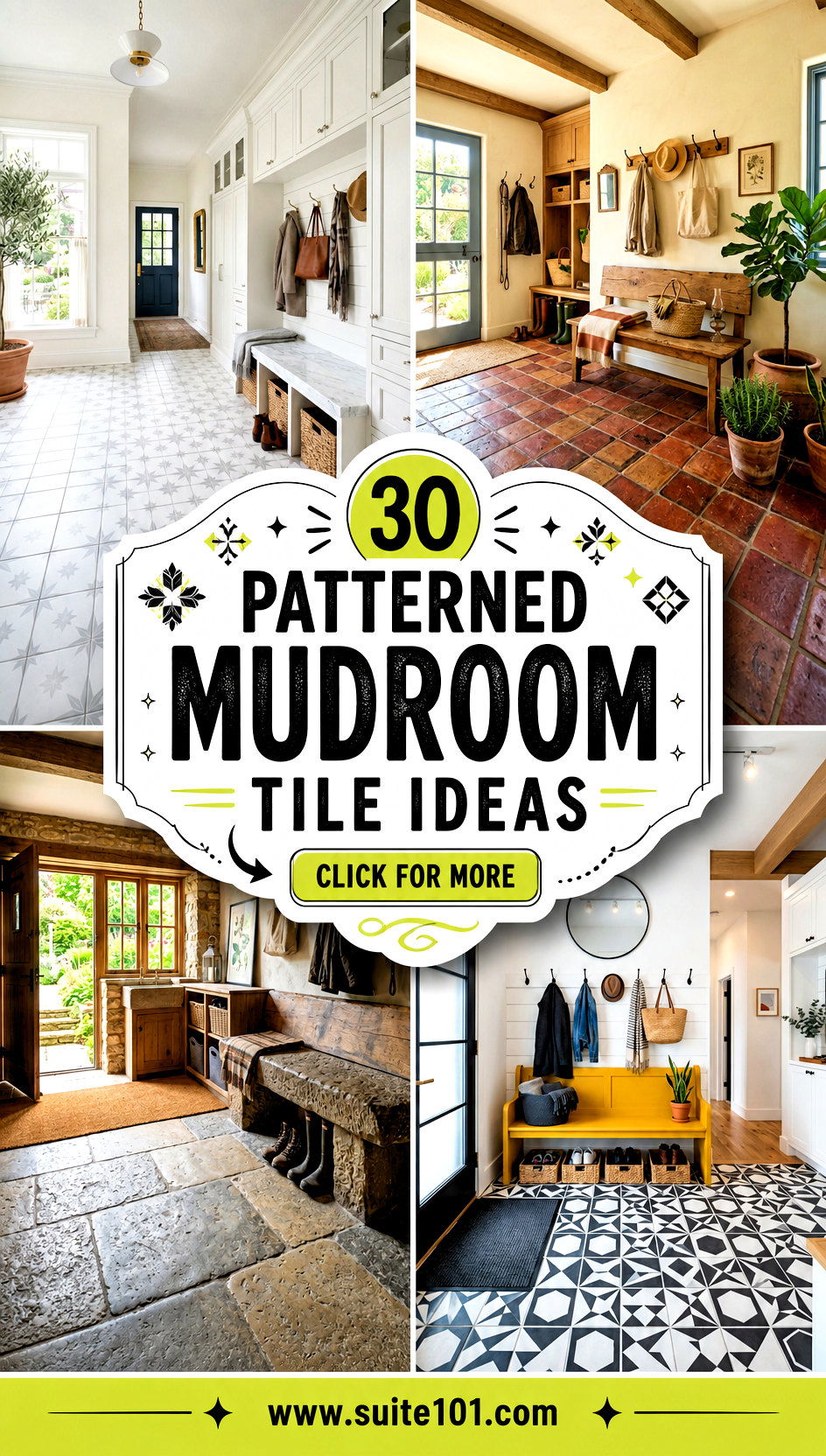 30 Patterned Mudroom Tile Ideas for a Stunning First Impression - 30 Patterned Mudroom Tile Ideas for a Stunning First Impression