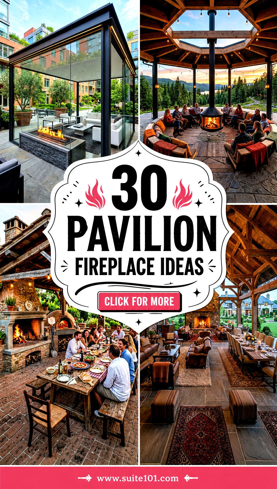30 Pavilion Fireplace Ideas for Cozy Outdoor Nights and Style - 30 Pavilion Fireplace Ideas for Cozy Outdoor Nights and Style