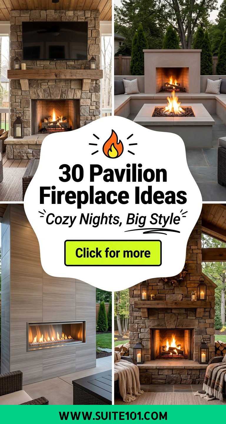 30 Pavilion Fireplace Ideas for Cozy Outdoor Nights and Style - 30 Pavilion Fireplace Ideas for Cozy Outdoor Nights and Style