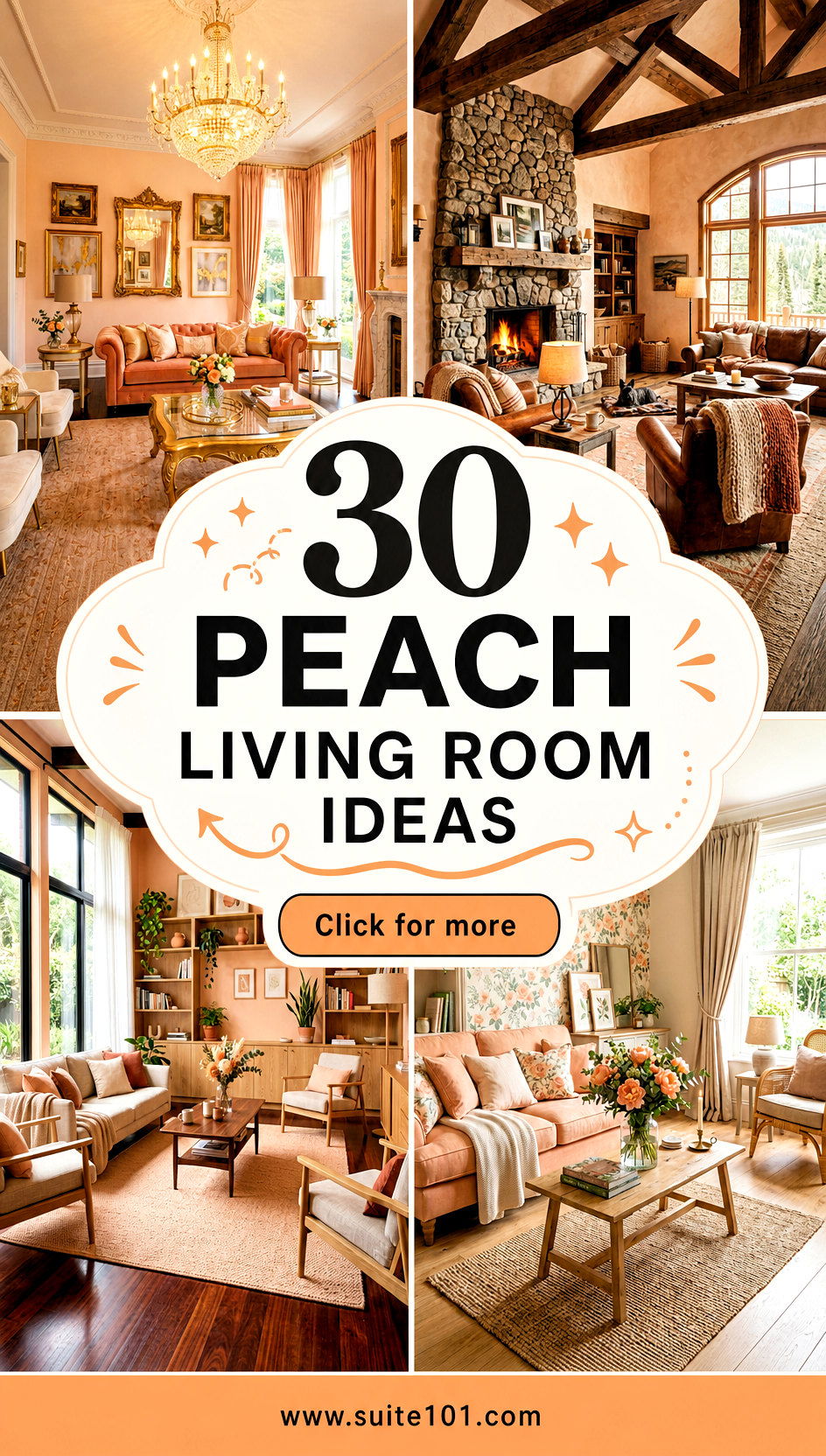 30 Peach Living Room Ideas for a Warm Fresh Modern Look - 30 Peach Living Room Ideas for a Warm, Fresh, Modern Look