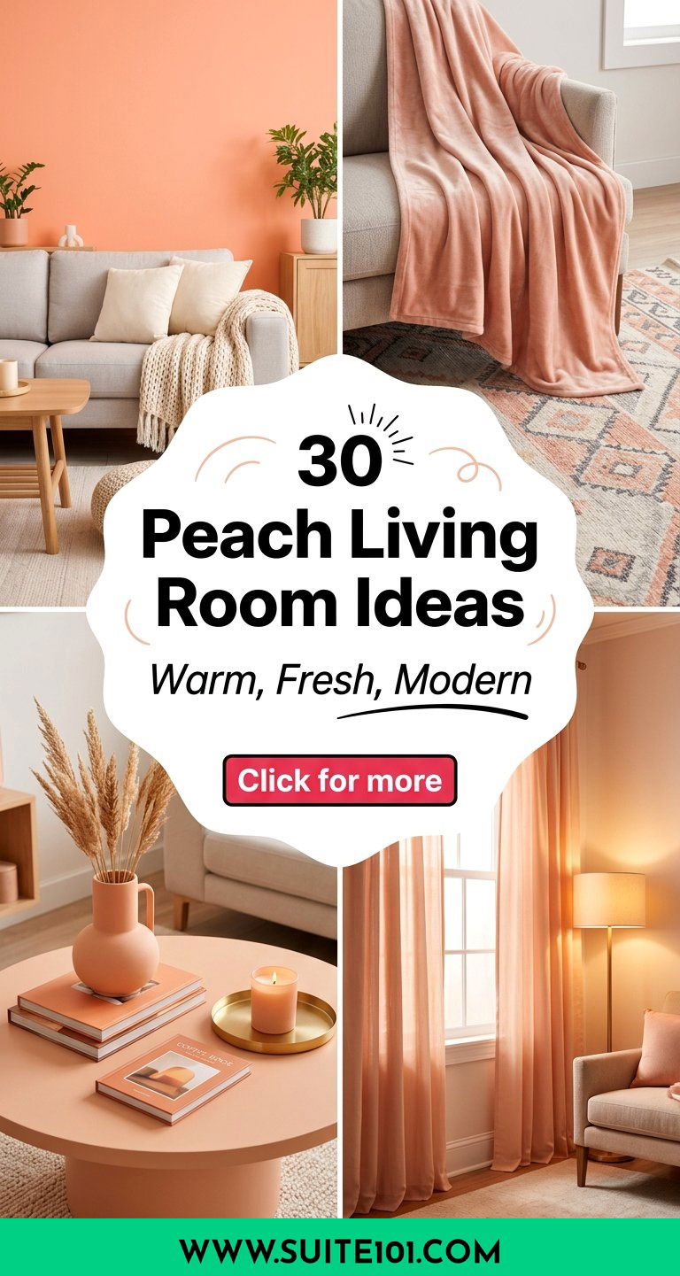 30 Peach Living Room Ideas for a Warm Fresh Modern Look - 30 Peach Living Room Ideas for a Warm, Fresh, Modern Look