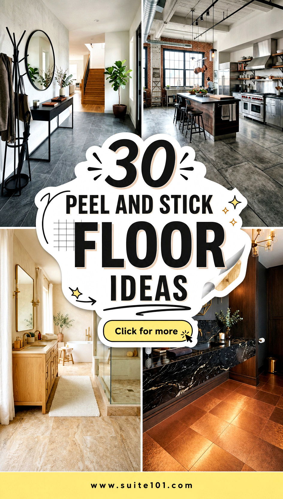 30 Peel and Stick Floor Ideas for Quick DIY Style on Any Budget - 30 Peel and Stick Floor Ideas for Quick, DIY Style on Any Budget