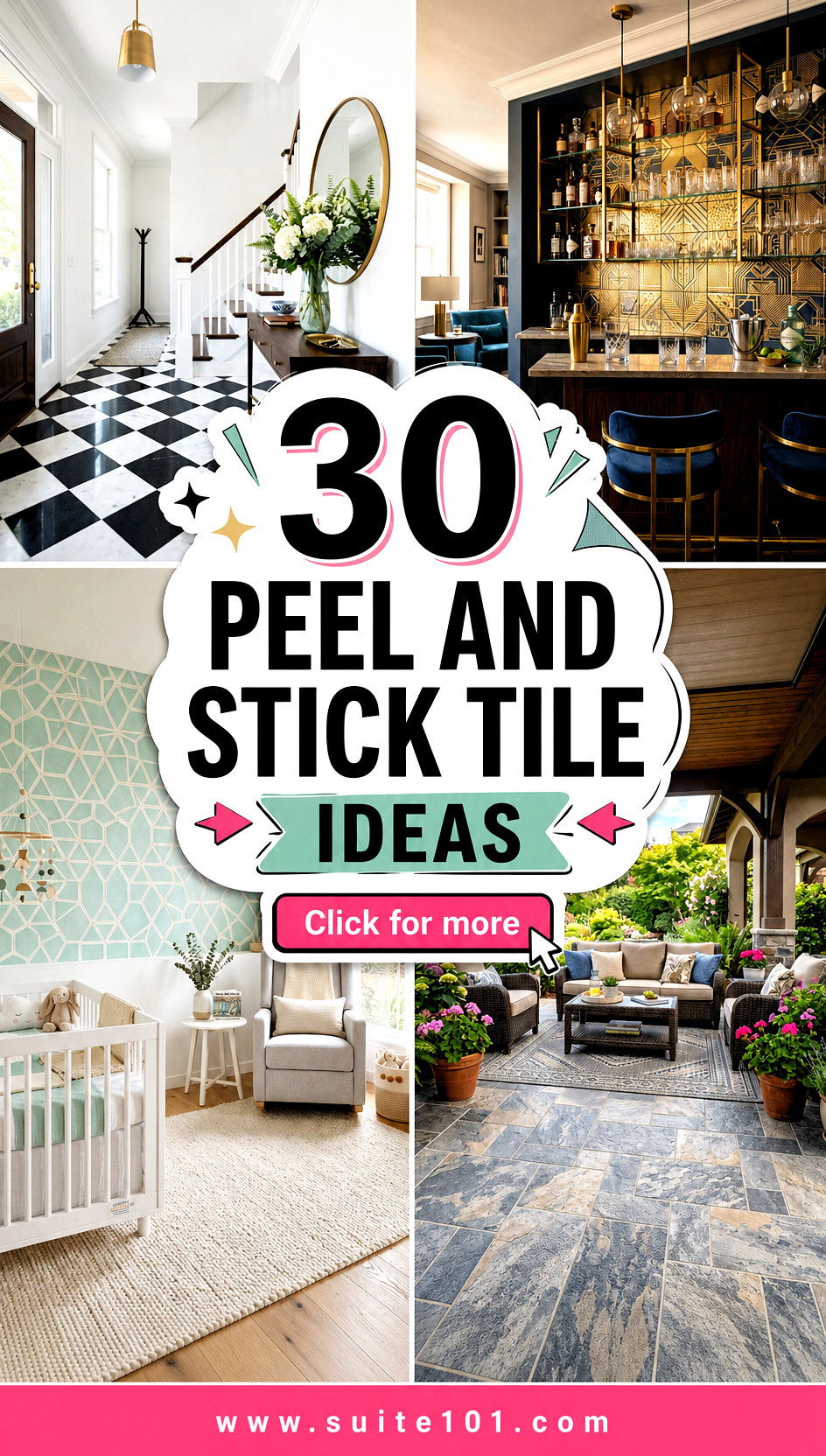 30 Peel and Stick Tile Ideas for Fast Stylish Room Makeovers - 30 Peel and Stick Tile Ideas for Fast, Stylish Room Makeovers