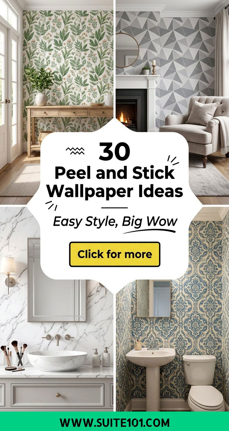 30 Peel and Stick Wallpaper Ideas for Easy Stunning Upgrades - 30 Peel and Stick Wallpaper Ideas for Easy, Stunning Upgrades