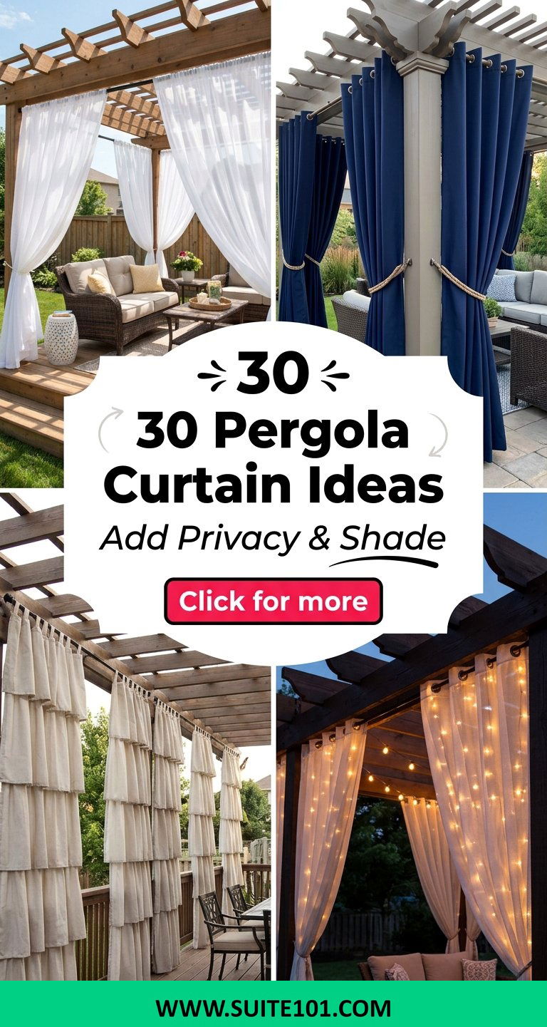 30 Pergola Curtain Ideas to Add Privacy Shade and Style - 30 Pergola Curtain Ideas to Add Privacy, Shade, and Style