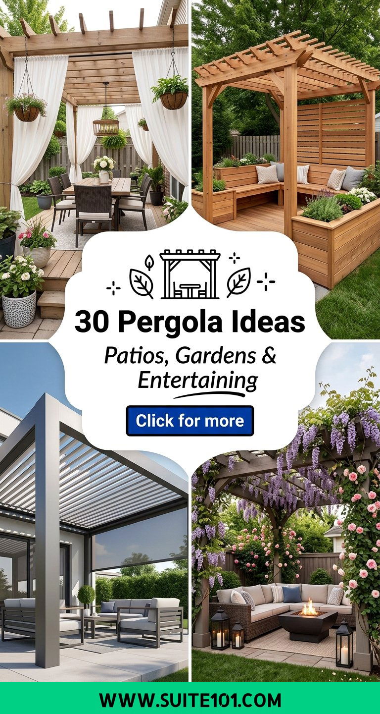 30 Pergola Ideas for Patios Gardens and Outdoor Entertaining - 30 Pergola Ideas for Patios, Gardens, and Outdoor Entertaining