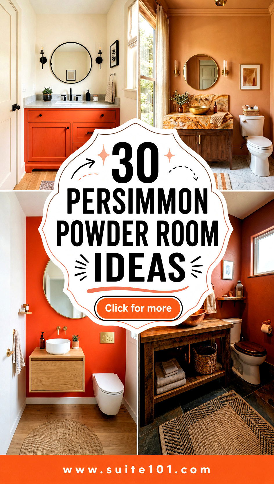 30 Persimmon Powder Room Ideas for a Bold Fresh Glow Today - 30 Persimmon Powder Room Ideas for a Bold, Fresh Glow Today